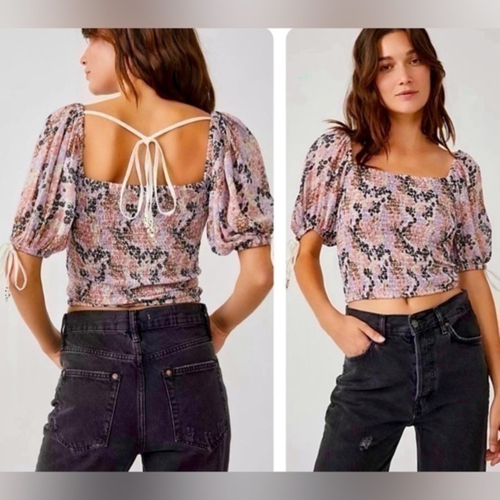 NWT Free People Back on Top Smocked Shirt - S